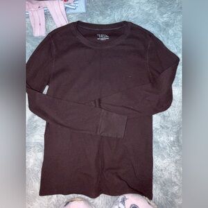 Time and Tru Women’s Dark Brown Long Sleeve Shirt